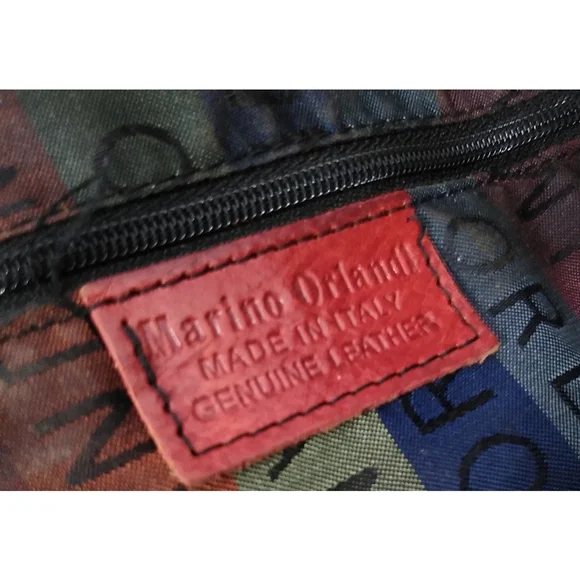 Vintage Marino Orlandi Italian Red Leather Embossed Floral Shoulder Bag - Picture 10 of 14